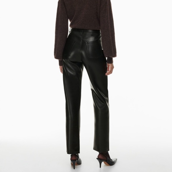 Aritzia Melina black leather pants regular - Picture 2 of 3
